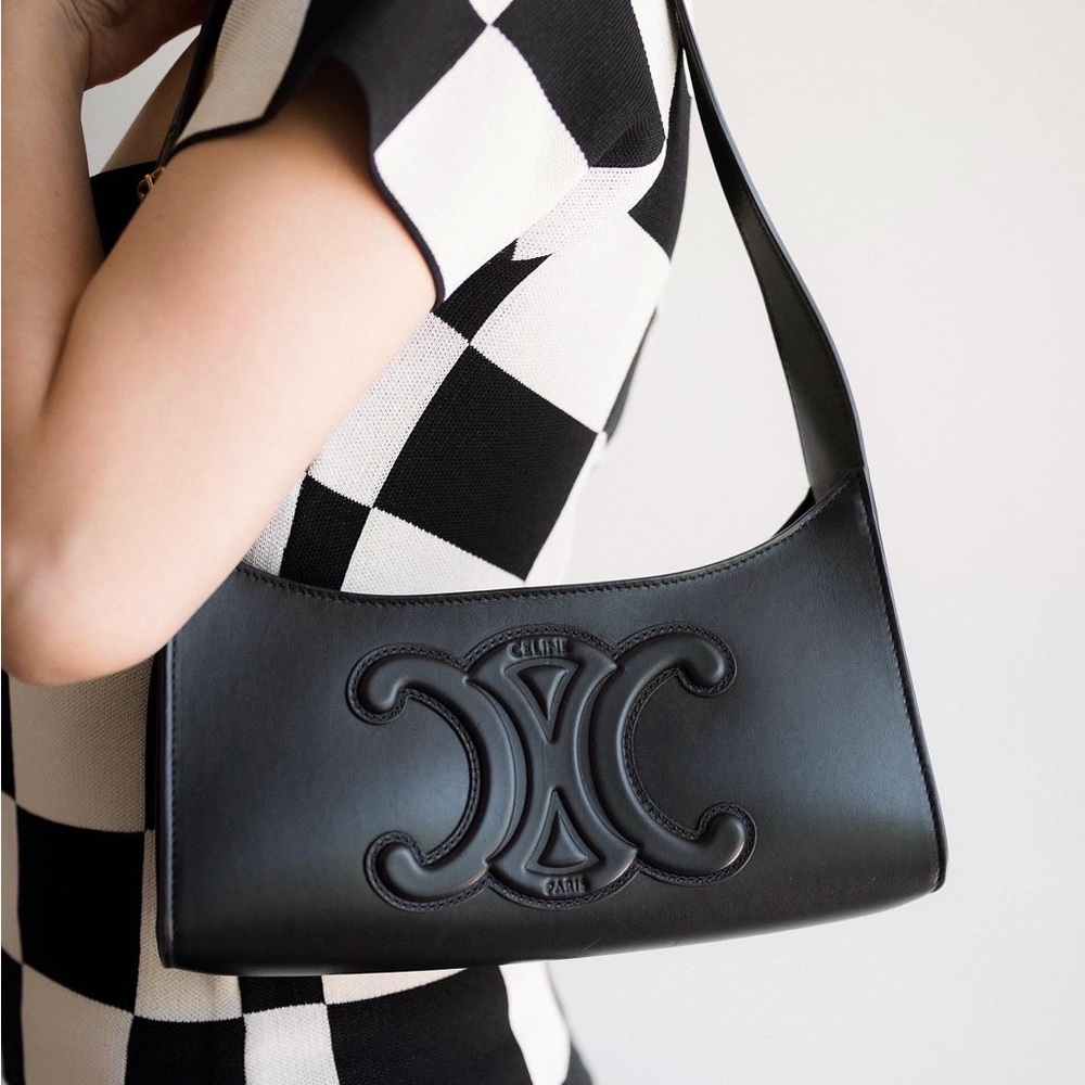 Celine Cuir Triomphe Black Shoulder Bag